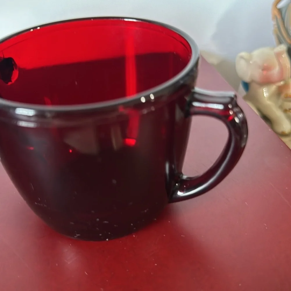 Vtg Royal Ruby Red Glass Creamer & Open Sugar Bowl Set Anchor Hocking 1960’s